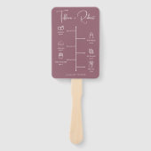 Bewerkbare Kleur Stof Roze Huwelijkstijdlijn Handwaaier (Voorkant)