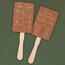 Bewerkbare kleur Terracota bruiloft programma