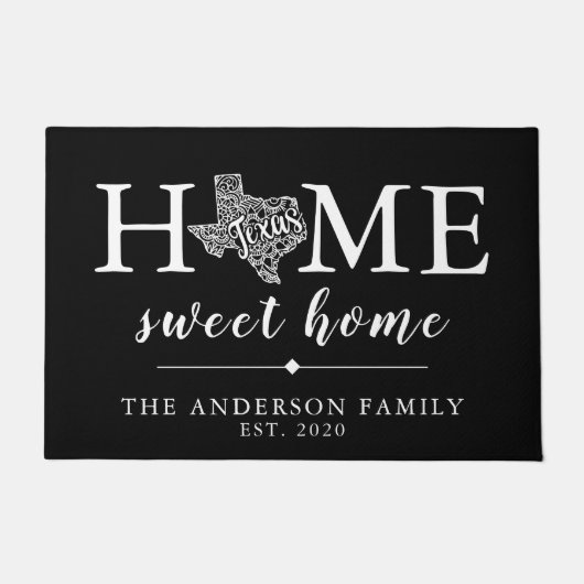 Bewerkbare kleur TEXAS gepersonaliseerde status Deurmat (Voorkant)