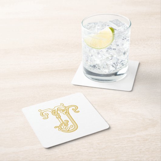 BEWERKBARE KLEUR TJ Monogram JT Logo Onderzetters (Insitu)