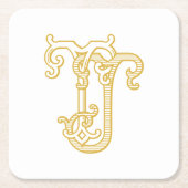 BEWERKBARE KLEUR TJ Monogram JT Logo Onderzetters (Voorkant)