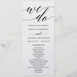 BEWERKBARE KLEUR Trouwceremonie Programma #MSC Programmakaart