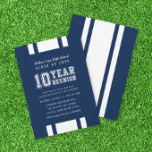 Bewerkbare kleur Varsity 10 jaar klasse reünie Kaart