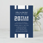 Bewerkbare kleur Varsity 20 jaar klasse reünie Kaart (Staand voorkant)