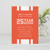 Bewerkbare kleur Varsity 25 jaar klasse reünie Kaart (Staand voorkant)