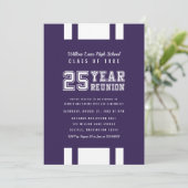 Bewerkbare kleur Varsity 25 jaar klasse reünie Kaart (Staand voorkant)