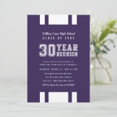 Bewerkbare kleur Varsity 30 jaar klasse reünie Kaart (Staand voorkant)