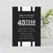 Bewerkbare kleur Varsity 40 jaar klasse reünie Kaart (Staand voorkant)