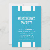 Bewerkbare Kleur Varsity Verjaardagsfeestje voor e Kaart (Voorkant)