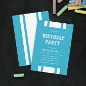 Bewerkbare Kleur Varsity Verjaardagsfeestje voor e Kaart