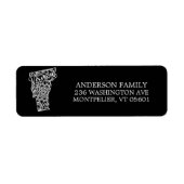 Bewerkbare kleur VERMONT Bewegende Aankondiging Etiket (Voorkant)