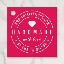 BEWERKBARE Kleur Vet Handgemaakt Met Liefde Hart L Bedankjes Labels