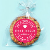BEWERKBARE Kleur Vet Home-baked Met Liefde Hart Ronde Sticker