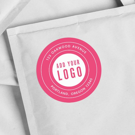 Bewerkbare kleur Voeg je grensadres voor Logo toe Ronde Sticker