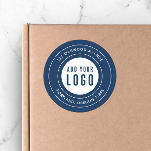 Bewerkbare kleur Voeg je grensadres voor Logo toe Ronde Sticker