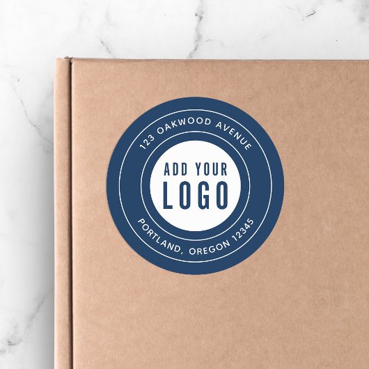 Bewerkbare kleur Voeg je grensadres voor Logo toe Ronde Sticker