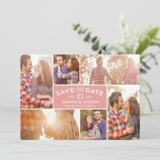 Bewerkbare kleur voor fotovitrine De Kaart Datum o (Staand voorkant)