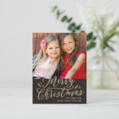 BEWERKBARE KLEUR Vrolijk kerstvakantie Briefkaart (Staand voorkant)