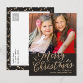 BEWERKBARE KLEUR Vrolijk kerstvakantie Briefkaart (Voorkant / Achterkant)