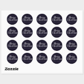 BEWERKBARE KLEUR Vrolijke Kerstvakantie Elegant Ronde Sticker (Vel)