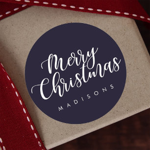 BEWERKBARE KLEUR Vrolijke Kerstvakantie Elegant Ronde Sticker