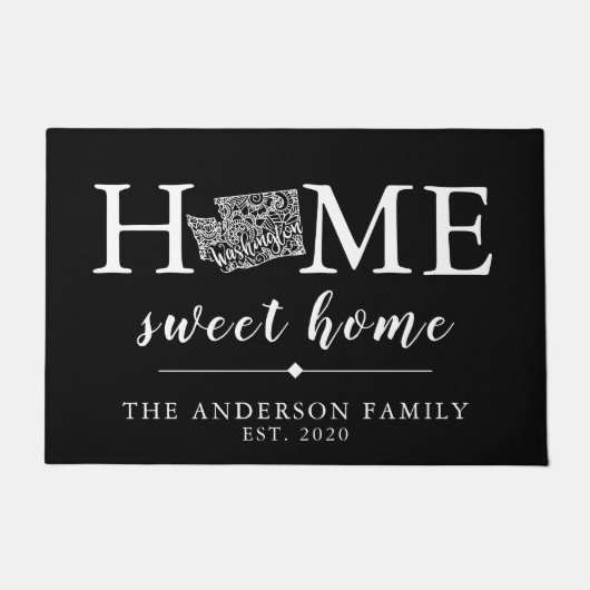 Bewerkbare kleur WASHINGTON gepersonaliseerde staa Deurmat (Voorkant)