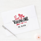 Bewerkbare Kleur Wees Mijn Valentijn Ronde Sticker (Envelop)