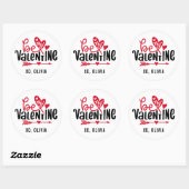 Bewerkbare Kleur Wees Mijn Valentijn Ronde Sticker (Vel)