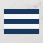 Bewerkbare kleur witte strepen bruiloft details informatiekaartje (Achterkant)