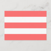 Bewerkbare kleur witte strepen bruiloft details informatiekaartje (Achterkant)