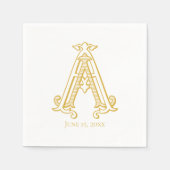 BEWERKBARE KLEUREN AA Monogram AA Logo servetten (Voorkant)