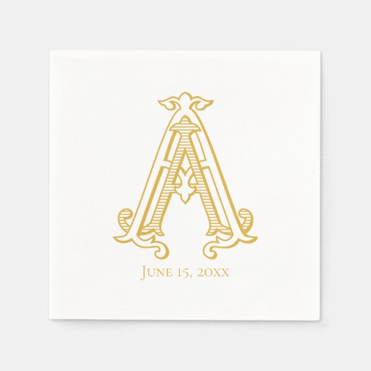 BEWERKBARE KLEUREN AA Monogram AA Logo servetten (Voorkant)