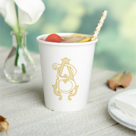 BEWERKBARE KLEUREN AB Monogram BA Monogram Cups Papieren Bekers