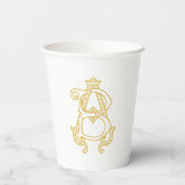BEWERKBARE KLEUREN AB Monogram BA Monogram Cups Papieren Bekers (Achterkant)