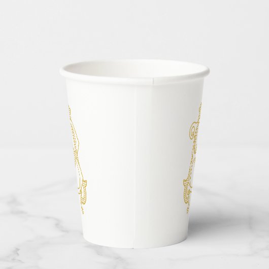 BEWERKBARE KLEUREN AB Monogram BA Monogram Cups Papieren Bekers (Rechts)