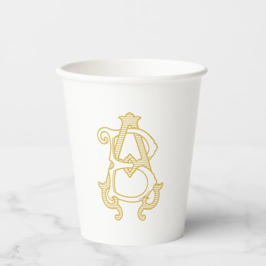BEWERKBARE KLEUREN AB Monogram BA Monogram Cups Papieren Bekers (Voorkant)