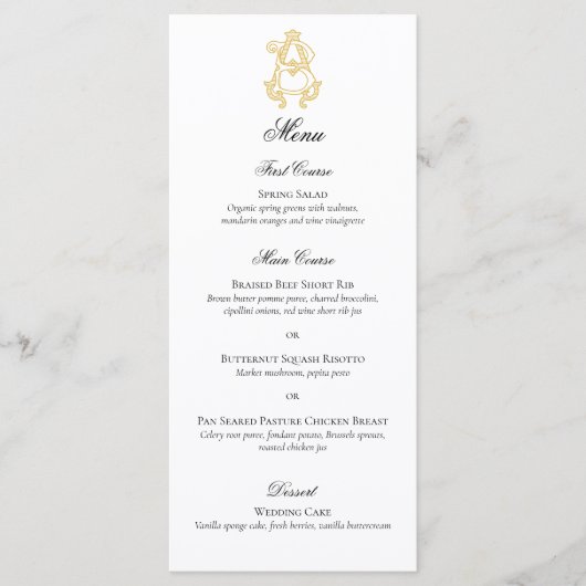 BEWERKBARE KLEUREN AB Monogram BA Monogram Menu (Voorkant)