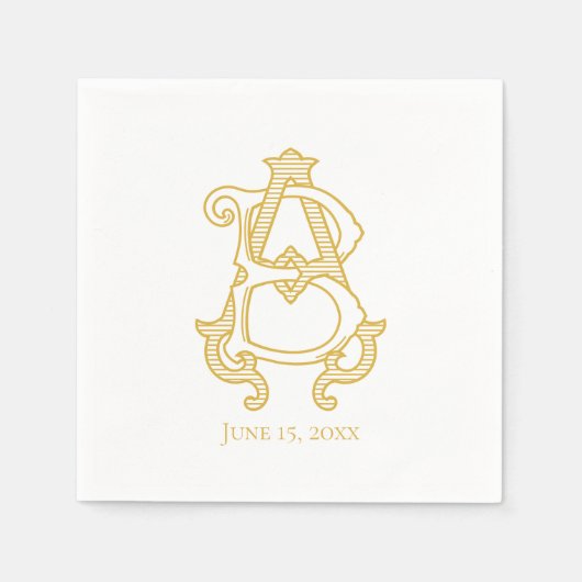 BEWERKBARE KLEUREN AB Monogram BA Monogram Servett Servet (Voorkant)