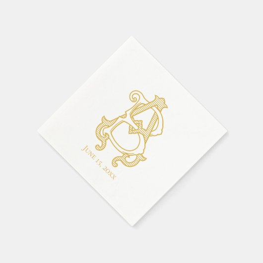 BEWERKBARE KLEUREN AB Monogram BA Monogram Servett Servet (Hoek)