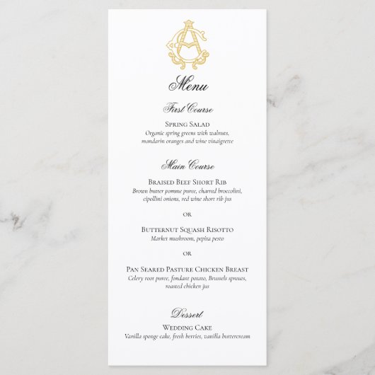 BEWERKBARE KLEUREN AC Monogram CA Monogram Menu (Voorkant)
