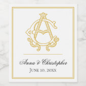 BEWERKBARE KLEUREN AC Monogram CA Monogram Wijnlab Wijn Etiket (Enkel label)