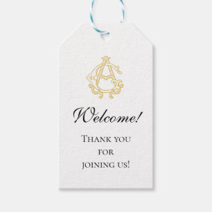 BEWERKBARE KLEUREN AG Monogram GA Logo Favor Tag Cadeaulabel
