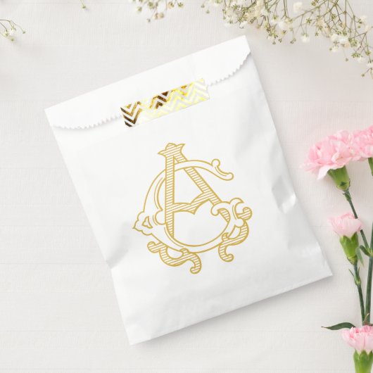 BEWERKBARE KLEUREN AG Monogram GA Logo Gift Bag Bedankzakje (Gezegeld)