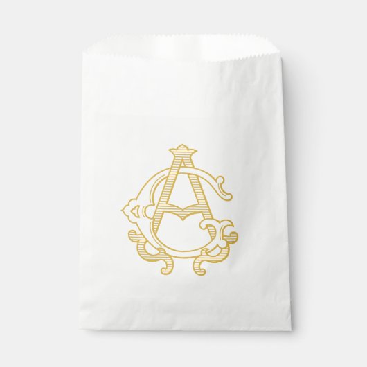 BEWERKBARE KLEUREN AG Monogram GA Logo Gift Bag Bedankzakje (Voorkant)