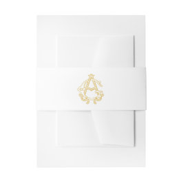 BEWERKBARE KLEUREN AG Monogram GA Monogram Belly B Uitnodigingen Wikkel