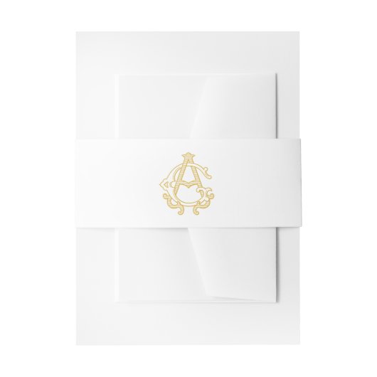 BEWERKBARE KLEUREN AG Monogram GA Monogram Belly B Uitnodigingen Wikkel (Voorkant Voorbeeld)