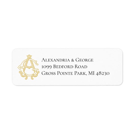 BEWERKBARE KLEUREN AG Monogram GA Monogram Label (Voorkant)