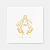 BEWERKBARE KLEUREN AG Monogram GA Monogram Servett Servet (Voorkant)