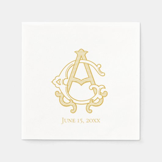 BEWERKBARE KLEUREN AG Monogram GA Monogram Servett Servet (Voorkant)