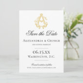 BEWERKBARE KLEUREN AG Monogram GA Monogram Uitnodi Save The Date (Staand voorkant)